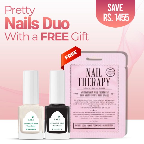 Pretty Nails Bundle 3 - Halal Peelable Nail Polish 305 Black Raven - Halal Peelable Nail Polish 306 Frosted Pearl -  Kocostar Nail Therapy Online now