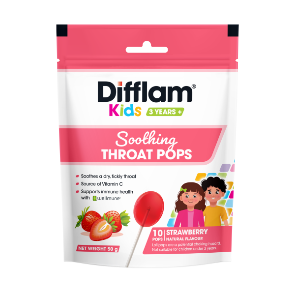 Difflam Kids Soothing Throat Pops - Strawberry Supply