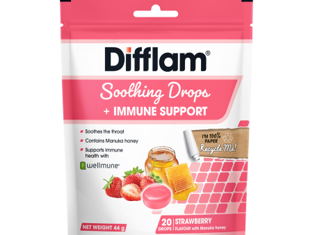 Difflam Soothing Drops + Immune Support - Strawberry For Sale