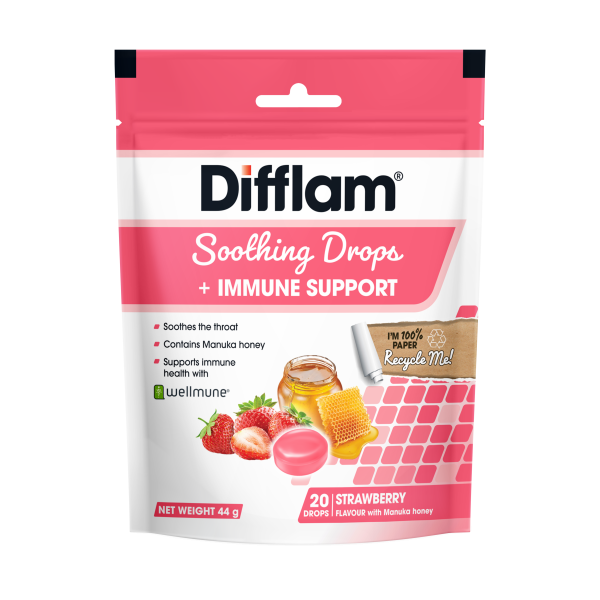 Difflam Soothing Drops + Immune Support - Strawberry For Sale