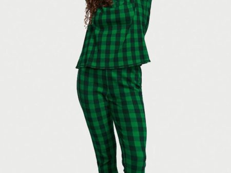 Victoria s Secret - Green Check - Thermal Pajama Set For Sale