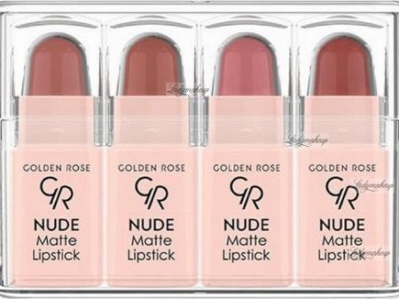 Golden Rose - Nude Matte Lipstick Mix - Set of 4 matte mini lipsticks Hot on Sale