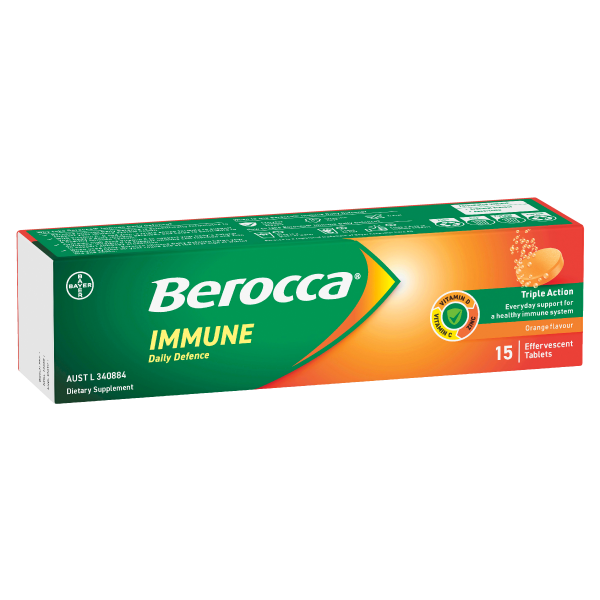 Berocca Immune Daily Defence Orange Flavour Effervescent Tablet Supply