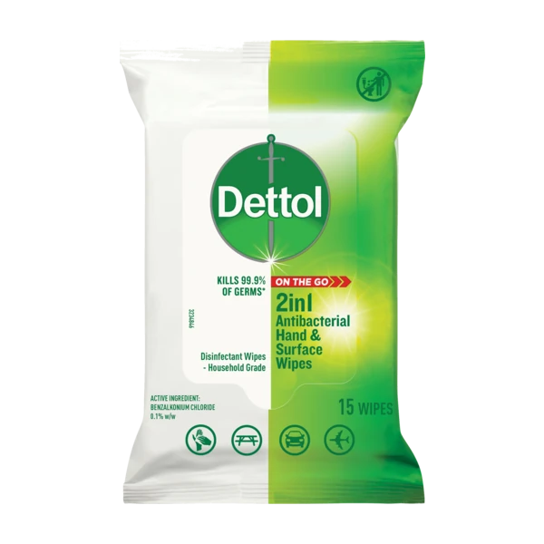 Dettol 2 in 1 Antibacterial Hands & Surface Wipes Supply