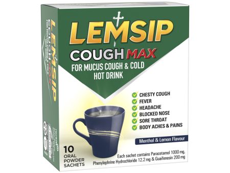 Lemsip Cough Max for Mucus Cough & Cold Hot Drink - Menthol & Lemon Flavour For Discount