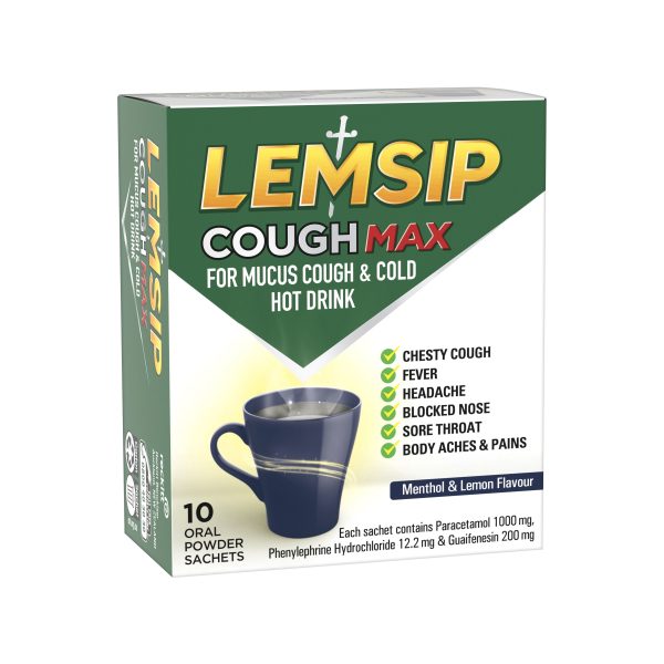 Lemsip Cough Max for Mucus Cough & Cold Hot Drink - Menthol & Lemon Flavour For Discount