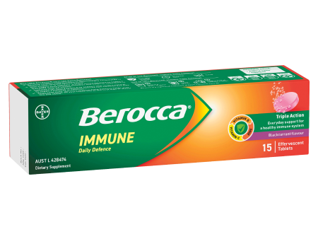 Berocca Immune Daily Defence Blackcurrant Flavour Effervescent Tablet Sale