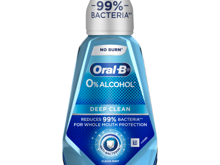 Oral-B Deep Clean Anti-Bacterial Mouthwash - Clean Mint For Cheap