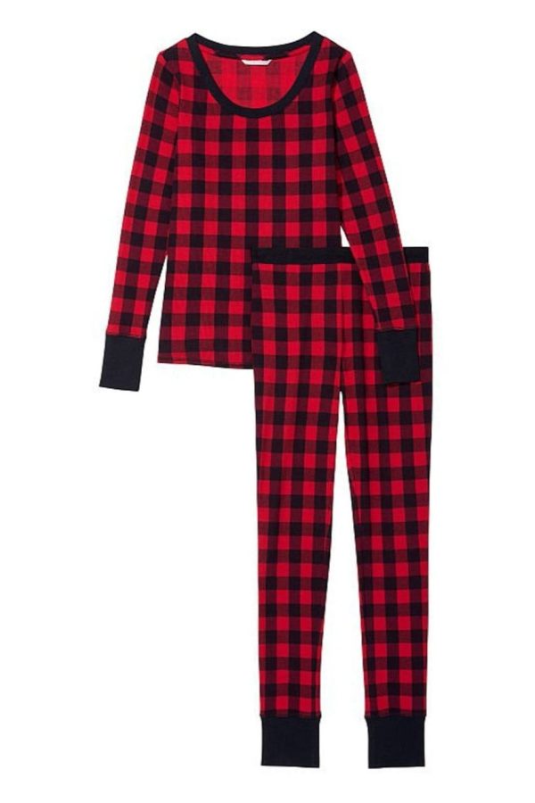 Victoria s Secret - Red Check- Thermal Pajama Set For Sale