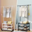 3 Layer Rolling Clothes Rack with Shelves Sale