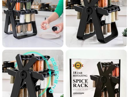 Spice Rack For 18 Piece Pots 360° Rotating Ferris Wheel Sale