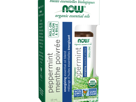 NOW Organic Essential Oils Roll-On Peppermint - Energizing Blend For Sale