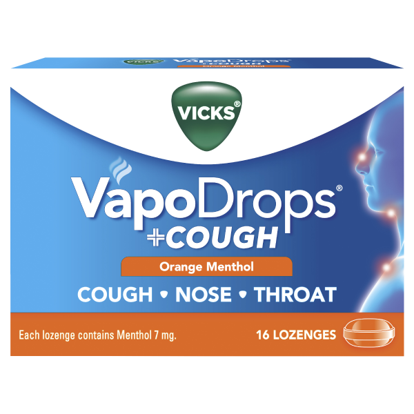 Vicks VapoDrops + Cough - Orange Menthol Fashion